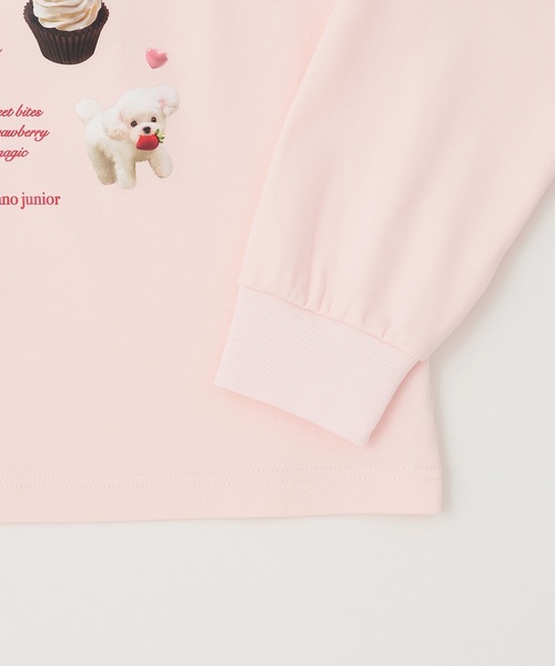 mezzo piano Junior（メゾピアノジュニア）の「ストロベリーモチーフ長袖Tシャツ（Tシャツ/カットソー・キッズ・オフホワイト/ブラック/ライトピンク・L:160cm/M:150cm/S:140cm）」の7枚目の写真