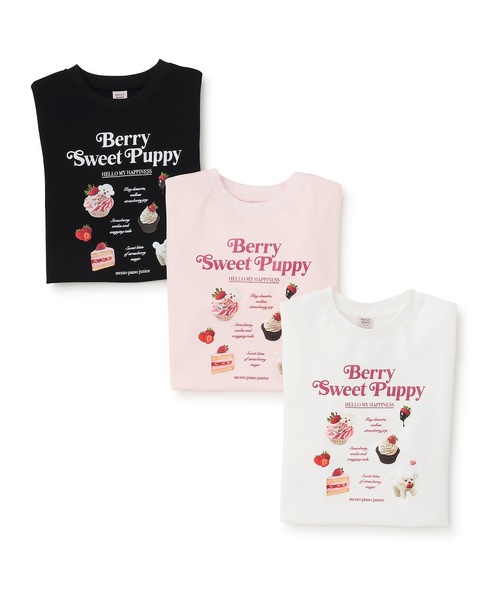 mezzo piano Junior（メゾピアノジュニア）の「ストロベリーモチーフ長袖Tシャツ（Tシャツ/カットソー・キッズ・オフホワイト/ブラック/ライトピンク・L:160cm/M:150cm/S:140cm）」の9枚目の写真