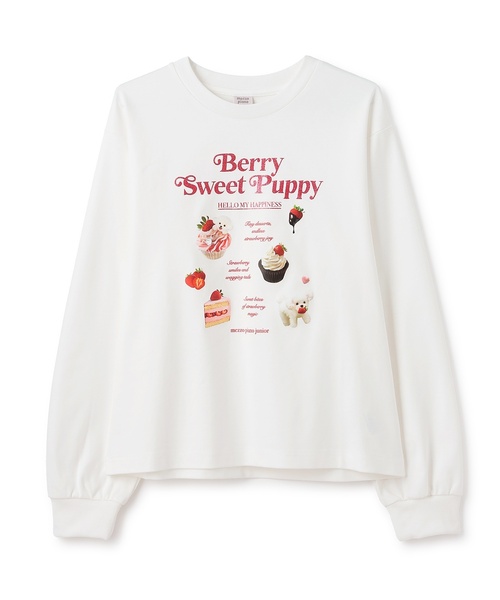 mezzo piano Junior（メゾピアノジュニア）の「ストロベリーモチーフ長袖Tシャツ（Tシャツ/カットソー・キッズ・オフホワイト/ブラック/ライトピンク・L:160cm/M:150cm/S:140cm）」の10枚目の写真