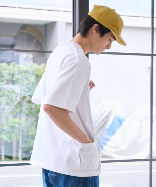 coen（コーエン）の「RepurヘビーコットンサイドポケットTシャツ【抗菌性、消臭性】（Tシャツ/カットソー・メンズ・ブラック/モカ/コバルトブルー/ホワイト・S/M/L/XL）」の9枚目の写真