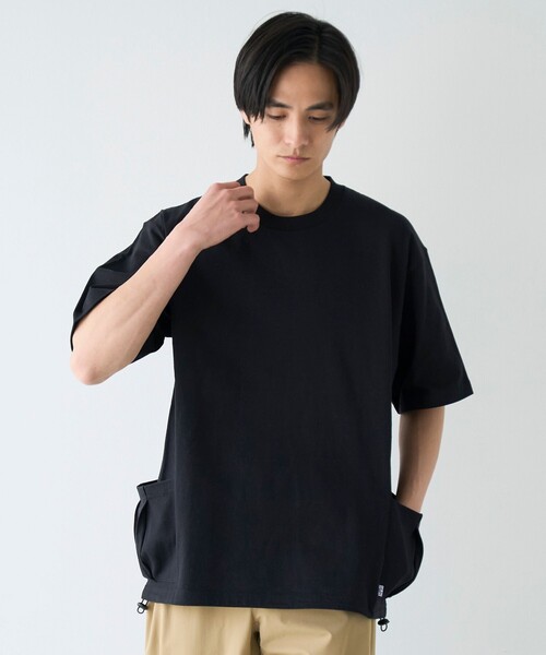 coen（コーエン）の「RepurヘビーコットンサイドポケットTシャツ【抗菌性、消臭性】（Tシャツ/カットソー・メンズ・ブラック/モカ/コバルトブルー/ホワイト・S/M/L/XL）」の14枚目の写真