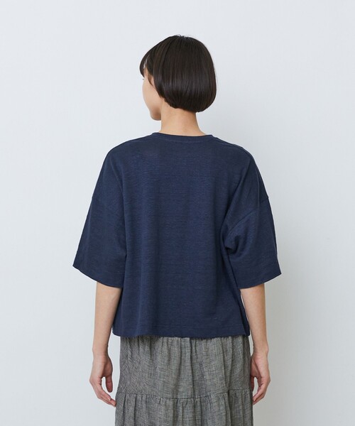 LOISIR(ロワズィール)の「リネン天竺ショートTシャツ(Tシャツ/カットソー・レディース・オフホワイト/ライトグレー/ネイビー・FREE)」の22枚目の写真
