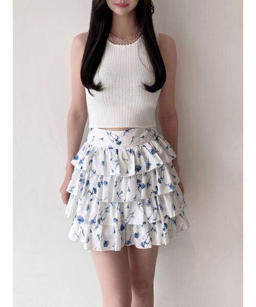 RESEXXY（リゼクシー）の「【memorif.】フラワーフリルショートパンツ【セットアップ着用可能】（その他パンツ・レディース・イエロー/ホワイト・FREE）」の3枚目の写真