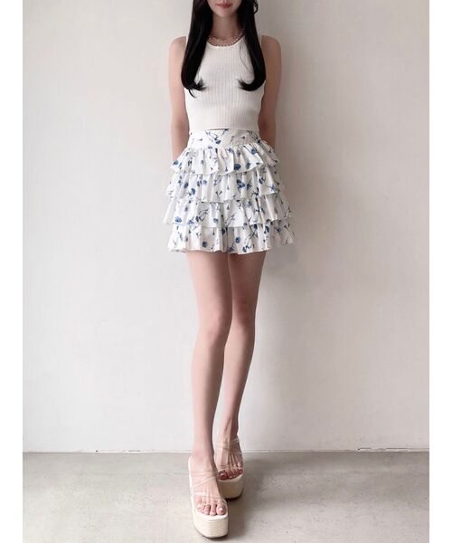 RESEXXY（リゼクシー）の「【memorif.】フラワーフリルショートパンツ【セットアップ着用可能】（その他パンツ・レディース・イエロー/ホワイト・FREE）」の7枚目の写真