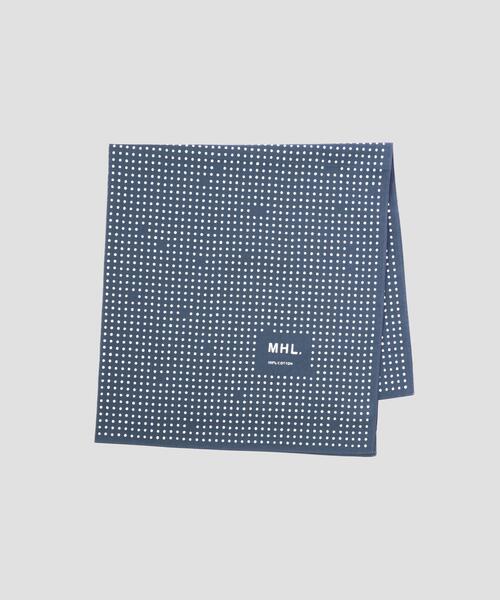 MHL.(エムエイチエル)の「VINTAGE SPOTS SCARF(ストール/ショール・レディース・ブルー/ブラック・FREE)」の1枚目の写真