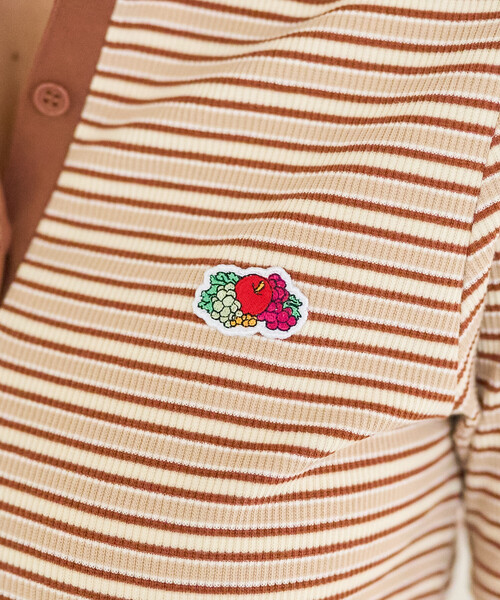 FREAK'S STORE(フリークスストア)の「FRUIT OF THE LOOM × FREAK'S STORE/フルーツオブザルーム 別注 マルチボーダーポロTシャツ(ポロシャツ・レディース・ブルー/ベージュ/ピンク/ブラウン・フリ-)」の12枚目の写真