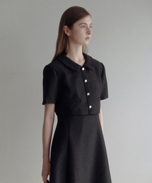 LENAV（ルナブ）の「エシーカラツイードワンピース（ブラック）（ワンピース）」