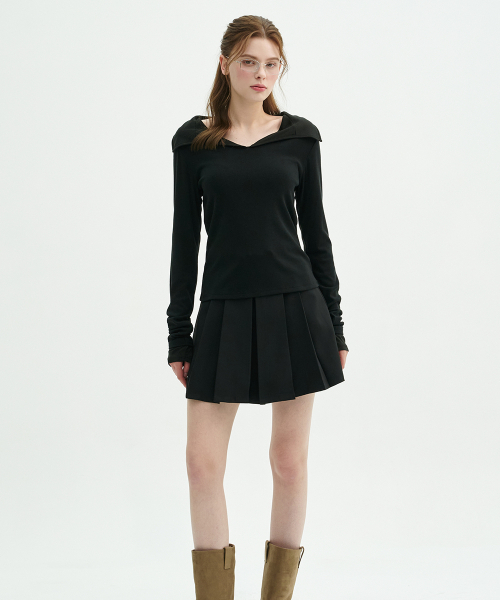 MICANE(ミケーネ)の「フレールフリルストラップT(Tシャツ/カットソー・レディース・アイボリー/ブラック・MEDIUM/SMALL/LARGE/X-LARGE)」の4枚目の写真