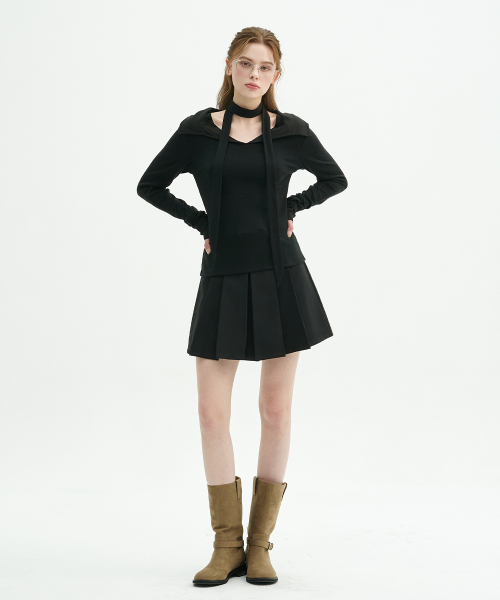 MICANE(ミケーネ)の「フレールフリルストラップT(Tシャツ/カットソー・レディース・アイボリー/ブラック・MEDIUM/SMALL/LARGE/X-LARGE)」の5枚目の写真