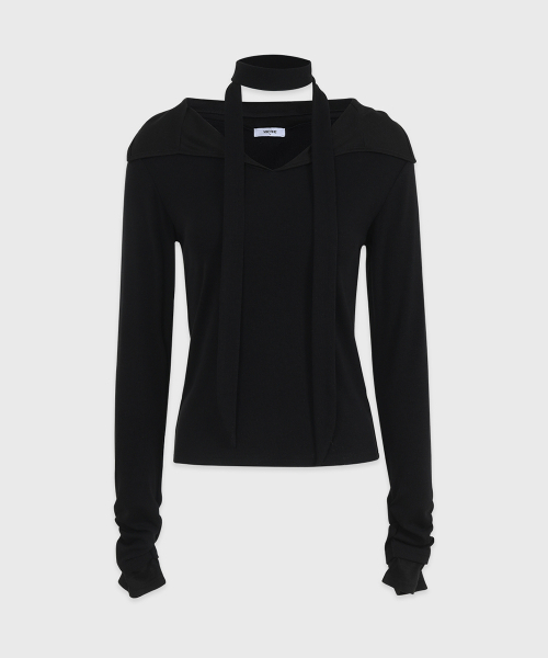 MICANE(ミケーネ)の「フレールフリルストラップT(Tシャツ/カットソー・レディース・アイボリー/ブラック・MEDIUM/SMALL/LARGE/X-LARGE)」の7枚目の写真