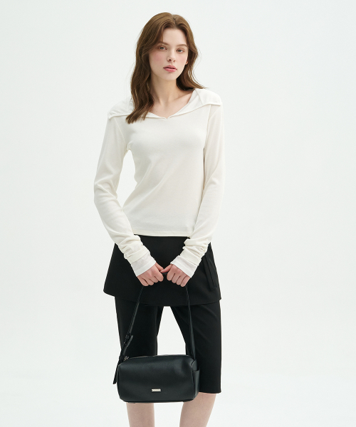 MICANE(ミケーネ)の「フレールフリルストラップT(Tシャツ/カットソー・レディース・アイボリー/ブラック・MEDIUM/SMALL/LARGE/X-LARGE)」の10枚目の写真