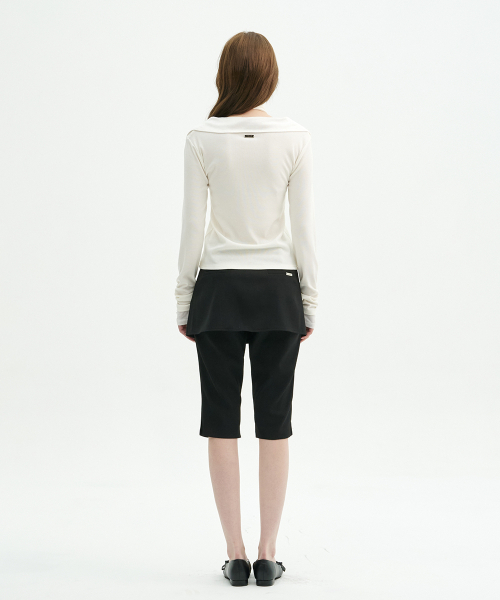 MICANE(ミケーネ)の「フレールフリルストラップT(Tシャツ/カットソー・レディース・アイボリー/ブラック・MEDIUM/SMALL/LARGE/X-LARGE)」の12枚目の写真