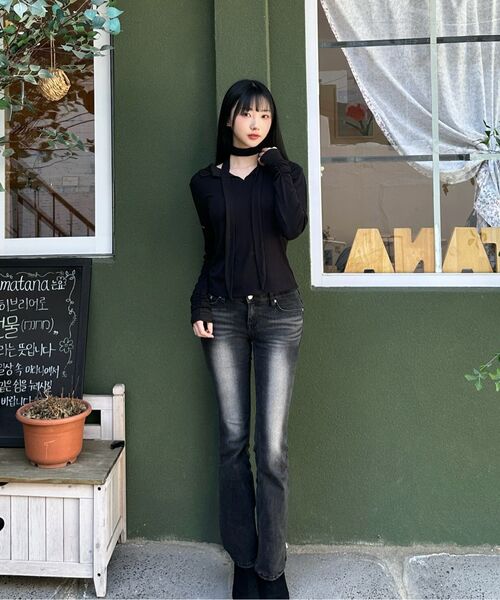 MICANE(ミケーネ)の「フレールフリルストラップT(Tシャツ/カットソー・レディース・アイボリー/ブラック・MEDIUM/SMALL/LARGE/X-LARGE)」の14枚目の写真