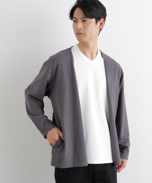 NANO universe(ナノユニバース)の「「Meaningful Continuity」coveross(R) レーヨンジャージートッパーカーディガン(カーディガン/ボレロ・メンズ・ブラック/チャコール・M/L)」の2枚目の写真