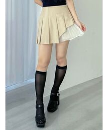 MERCURYDUO | 異素材切替プリーツミニスカパン(スカート)