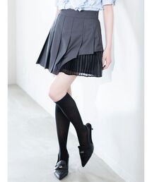 MERCURYDUO | 異素材切替プリーツミニスカパン(スカート)