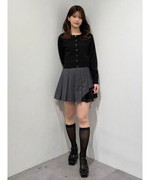 MERCURYDUO（マーキュリーデュオ）の「異素材切替プリーツミニスカパン（スカート・レディース・チャコールグレー/ベージュ・MEDIUM/SMALL）」の16枚目の写真