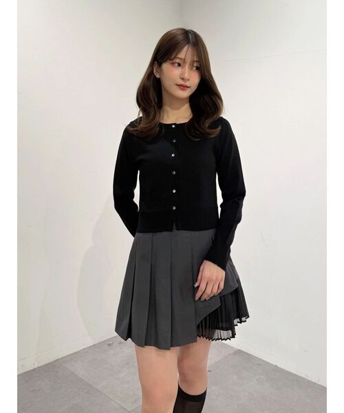 MERCURYDUO（マーキュリーデュオ）の「異素材切替プリーツミニスカパン（スカート・レディース・チャコールグレー/ベージュ・MEDIUM/SMALL）」の17枚目の写真