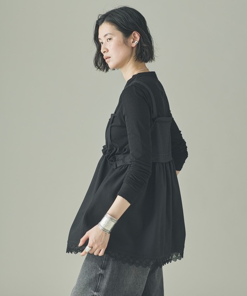 Curensology（カレンソロジー）の「Curensology(カレンソロジー)/ワッフルキャミブラウス（シャツ/ブラウス・レディース・ブラック/ホワイト・FREE）」の8枚目の写真