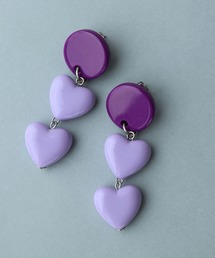 mabel アクリルダブルハートピアス