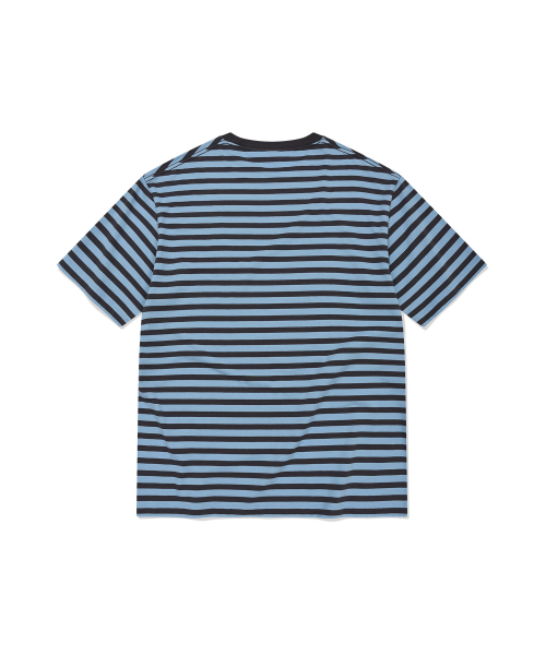 Wacky WiLLy（ワッキーウィリー）の「ベーシックストライプ半袖Tシャツライトブルー（Tシャツ/カットソー・レディース・その他・MEDIUM/X-LARGE/XX-LARGE/LARGE/SMALL/X-SMALL）」の3枚目の写真