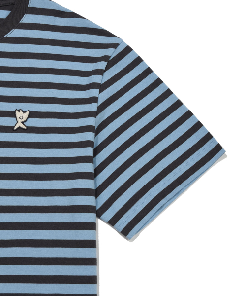 Wacky WiLLy（ワッキーウィリー）の「ベーシックストライプ半袖Tシャツライトブルー（Tシャツ/カットソー・レディース・その他・MEDIUM/X-LARGE/XX-LARGE/LARGE/SMALL/X-SMALL）」の6枚目の写真