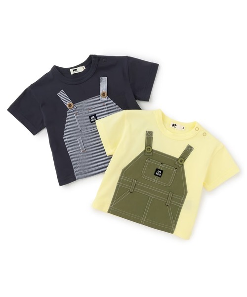 KP BOY（ケーピーボーイ）の「オーバーオール風 半袖Tシャツ（Tシャツ/カットソー・キッズ・レモンイエロー/ネイビー・80ｃｍ/90cm）」の10枚目の写真