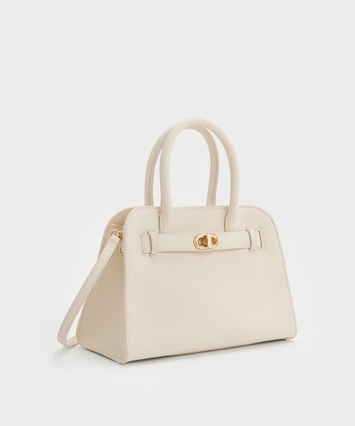 CHARLES & KEITH(チャールズ & キース)の「Aubrielle オブリエル ベルトストラクチャーバッグ(ハンドバッグ・レディース・クリーム/ライトベージュ/チョコ/ブラック/ライトピンク・M)」の11枚目の写真
