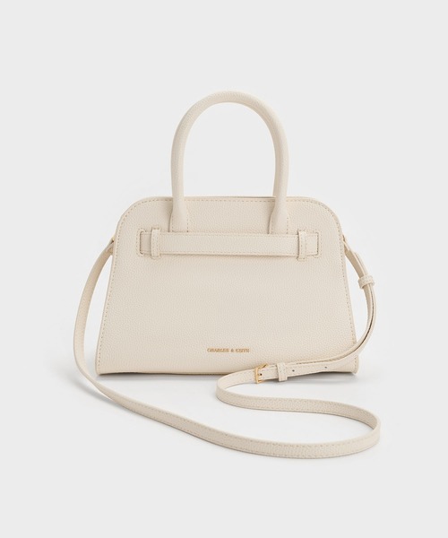 CHARLES & KEITH(チャールズ & キース)の「Aubrielle オブリエル ベルトストラクチャーバッグ(ハンドバッグ・レディース・クリーム/ライトベージュ/チョコ/ブラック/ライトピンク・M)」の12枚目の写真
