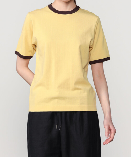 RYE TENDER(ライテンダー)の「RYE TENDER | 〈別注〉リンガーニットTシャツ WOMEN(ニット/セーター・レディース・ネイビー/イエロー/グレー/ブラック・0)」の1枚目の写真
