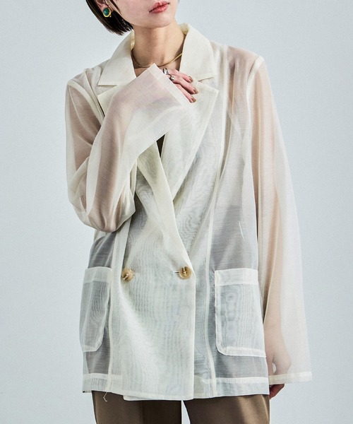 Fashion Letter(ファッションレター)の「シアーポプリン テーラードシャツ(シャツ/ブラウス・レディース・アイボリー/ブラック/イエロー・M)」の20枚目の写真