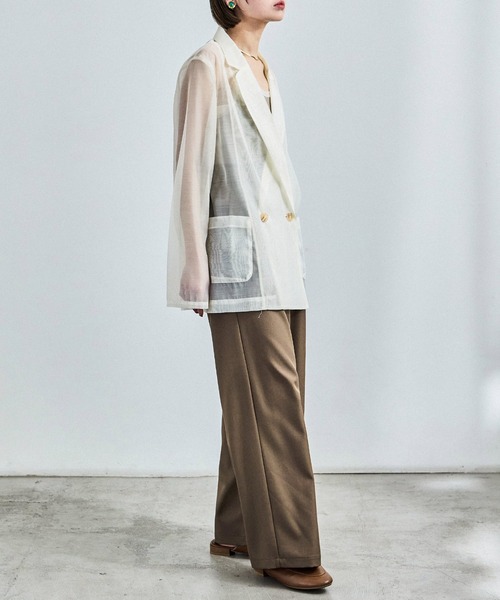 Fashion Letter(ファッションレター)の「シアーポプリン テーラードシャツ(シャツ/ブラウス・レディース・アイボリー/ブラック/イエロー・M)」の22枚目の写真