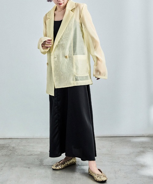 Fashion Letter(ファッションレター)の「シアーポプリン テーラードシャツ(シャツ/ブラウス・レディース・アイボリー/ブラック/イエロー・M)」の16枚目の写真