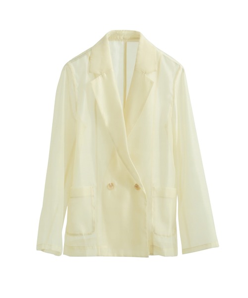 Fashion Letter(ファッションレター)の「シアーポプリン テーラードシャツ(シャツ/ブラウス・レディース・アイボリー/ブラック/イエロー・M)」の8枚目の写真