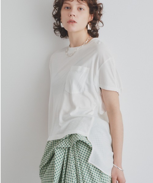 Muel Chic(ミュエルシック)の「Airy CS エアリーカットソー(Tシャツ/カットソー・レディース・ブラック/ライトブルー/ライトグリーン/ホワイト・FREE)」の2枚目の写真