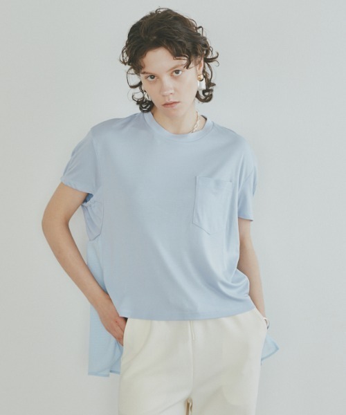 Muel Chic(ミュエルシック)の「Airy CS エアリーカットソー(Tシャツ/カットソー・レディース・ブラック/ライトブルー/ライトグリーン/ホワイト・FREE)」の1枚目の写真