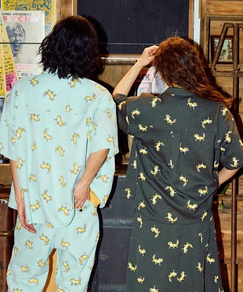 go slow caravan(ゴースローキャラバン)の「ブッチャー 総柄プリント S/Sシャツ(シャツ/ブラウス・メンズ・オリーブ/ミント・X-LARGE/LARGE/MEDIUM/SMALL)」の15枚目の写真