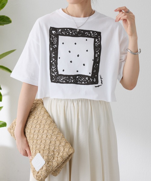 manipuri（マニプリ）の「manipuri/別注Tシャツ（Tシャツ/カットソー・レディース・ブルー/ホワイト・FREE）」の3枚目の写真