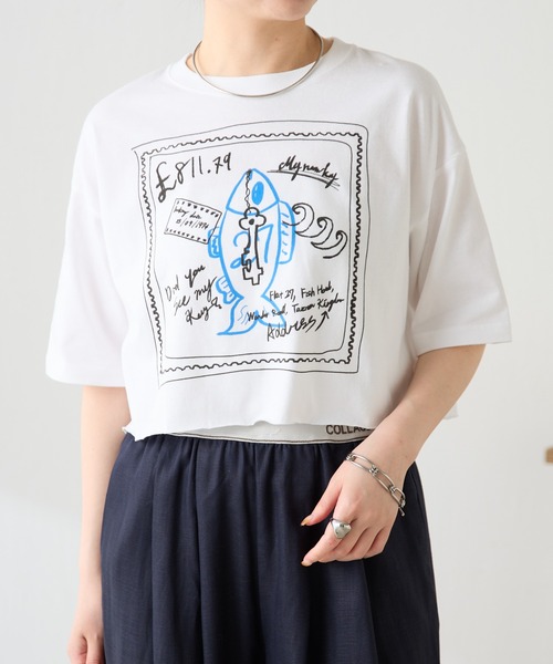 manipuri（マニプリ）の「manipuri/別注Tシャツ（Tシャツ/カットソー・レディース・ブルー/ホワイト・FREE）」の13枚目の写真