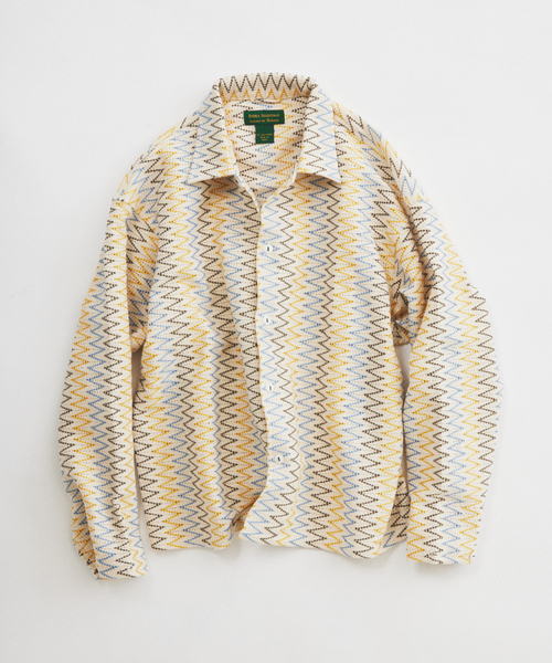 INDIA COTTON "Wavy" — хлопковая рубашка с принтом «Weave»