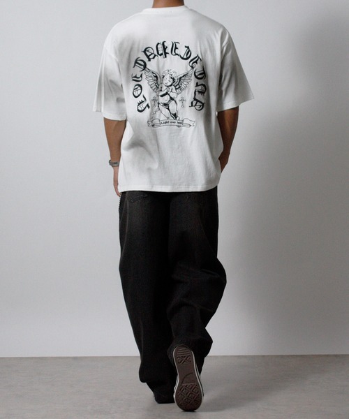 NYLAUS(ナイラス)の「【NYS】エンジェル刺繍 ヴィンテージ 半袖Tシャツ(Tシャツ/カットソー・メンズ・ピンク/チャコール/ホワイト・L/M)」の9枚目の写真