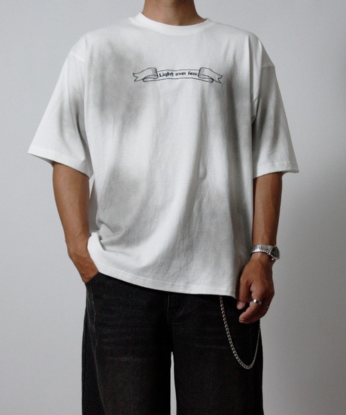 NYLAUS(ナイラス)の「【NYS】エンジェル刺繍 ヴィンテージ 半袖Tシャツ(Tシャツ/カットソー・メンズ・ピンク/チャコール/ホワイト・L/M)」の4枚目の写真
