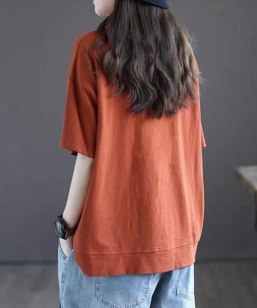SallyLunn(サリーラン)の「【ゆるっと着こなす】ポケットデザインルーズTシャツ(Tシャツ/カットソー・レディース・ブラック/ブルー/ブラウン/オレンジ・LARGE/MEDIUM)」の12枚目の写真