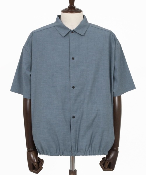 GLIMCLAP(グリムクラップ)の「mhs2616- Bamboo Blend Chambray Gathered Hem Short Sleeve Shirt シャンブレー半袖シャツ(202-042-gls-cg)(シャツ/ブラウス・メンズ・ブラウン/ネイビー/ブラック・S/M/L)」の19枚目の写真
