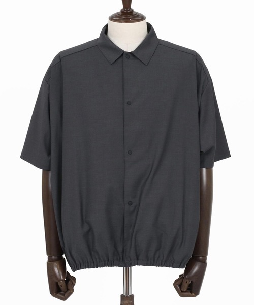 GLIMCLAP(グリムクラップ)の「mhs2616- Bamboo Blend Chambray Gathered Hem Short Sleeve Shirt シャンブレー半袖シャツ(202-042-gls-cg)(シャツ/ブラウス・メンズ・ブラウン/ネイビー/ブラック・S/M/L)」の21枚目の写真