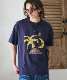 トロピカル半袖Tシャツネイビー