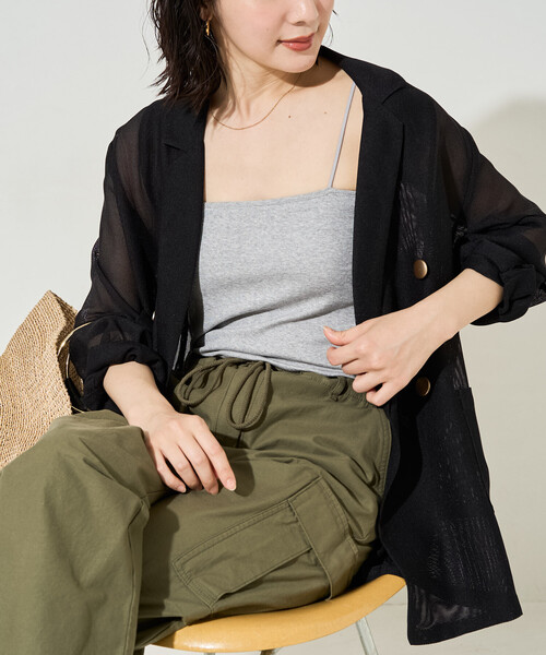 FREAK'S STORE(フリークスストア)の「限定展開 <抗菌防臭・接触冷感・UVカット>バンブー テレコ カップ付き ベア キャミソール(キャミソール・レディース・ベージュ/オフホワイト/グレー/ピンク系その他/ブルーグリーン/ブラック・フリ-)」の17枚目の写真