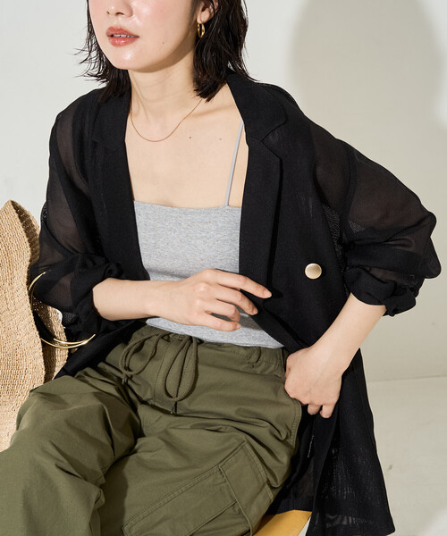 FREAK'S STORE(フリークスストア)の「限定展開 <抗菌防臭・接触冷感・UVカット>バンブー テレコ カップ付き ベア キャミソール(キャミソール・レディース・ベージュ/オフホワイト/グレー/ピンク系その他/ブルーグリーン/ブラック・フリ-)」の16枚目の写真