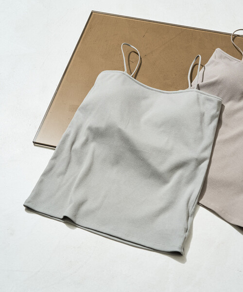 FREAK'S STORE(フリークスストア)の「限定展開 <抗菌防臭・接触冷感・UVカット>バンブー テレコ カップ付き ベア キャミソール(キャミソール・レディース・ベージュ/オフホワイト/グレー/ピンク系その他/ブルーグリーン/ブラック・フリ-)」の5枚目の写真