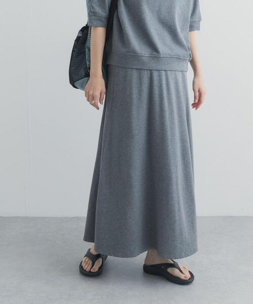 URBAN RESEARCH DOORS(アーバンリサーチドアーズ)の「モダールコットン裏毛イージースカート(スカート・レディース・ブラック/ホワイト系その他・FREE)」の3枚目の写真